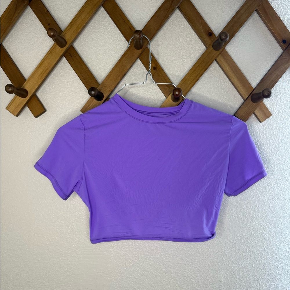 SKIMS Vibrant Purple Short Sleeve Crop Top